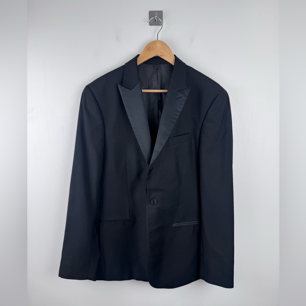 The Blk Tux Men Black Peak Lapel Tuxedo Jacket Size 40